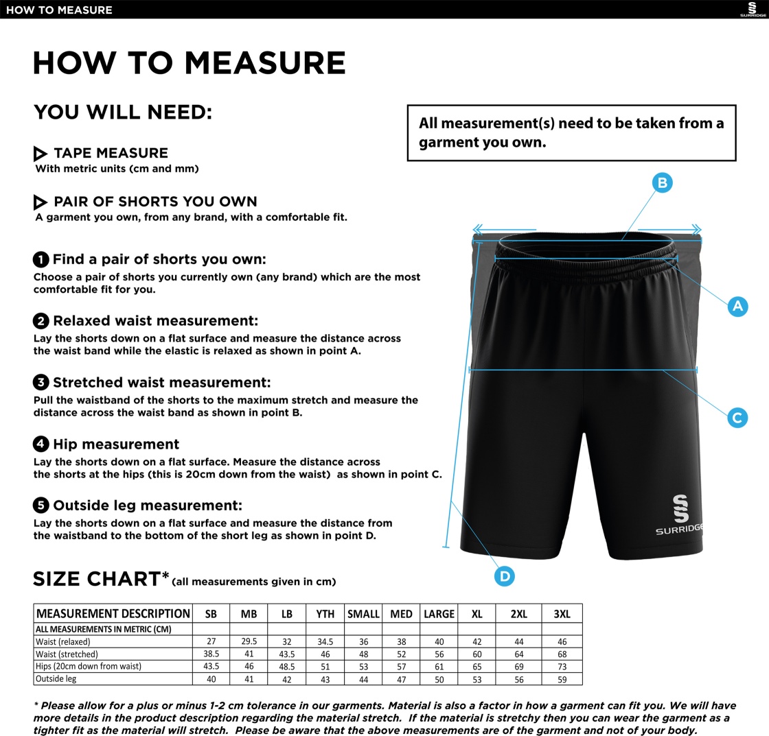 Horspath CC - Ripstop Short - Size Guide
