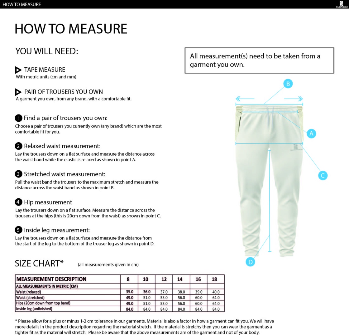 HORSPATH CC Ergo Playing Women`s Pant - Size Guide
