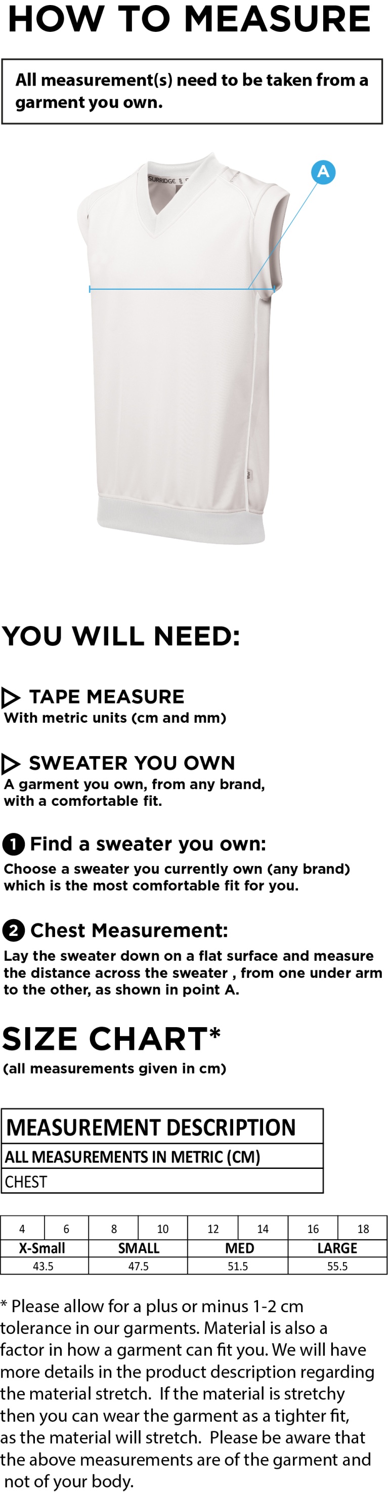 HORSPATH CC BLAST SLEEVELESS WOMENS SWEATER-Ivory - Size Guide