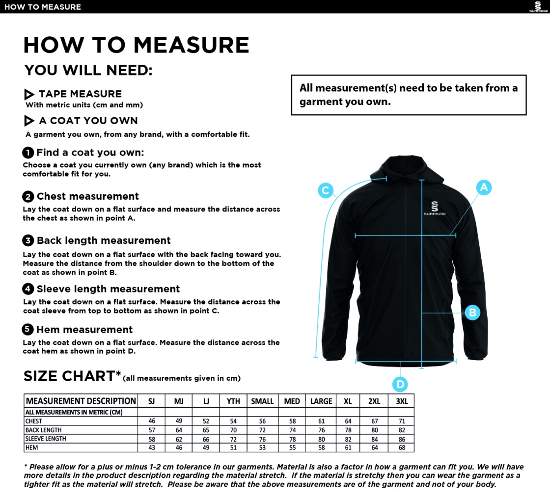 HORSPATH CC Dual Elite 1/4 Zip Hoody / Rain Jacket : Navy - Size Guide